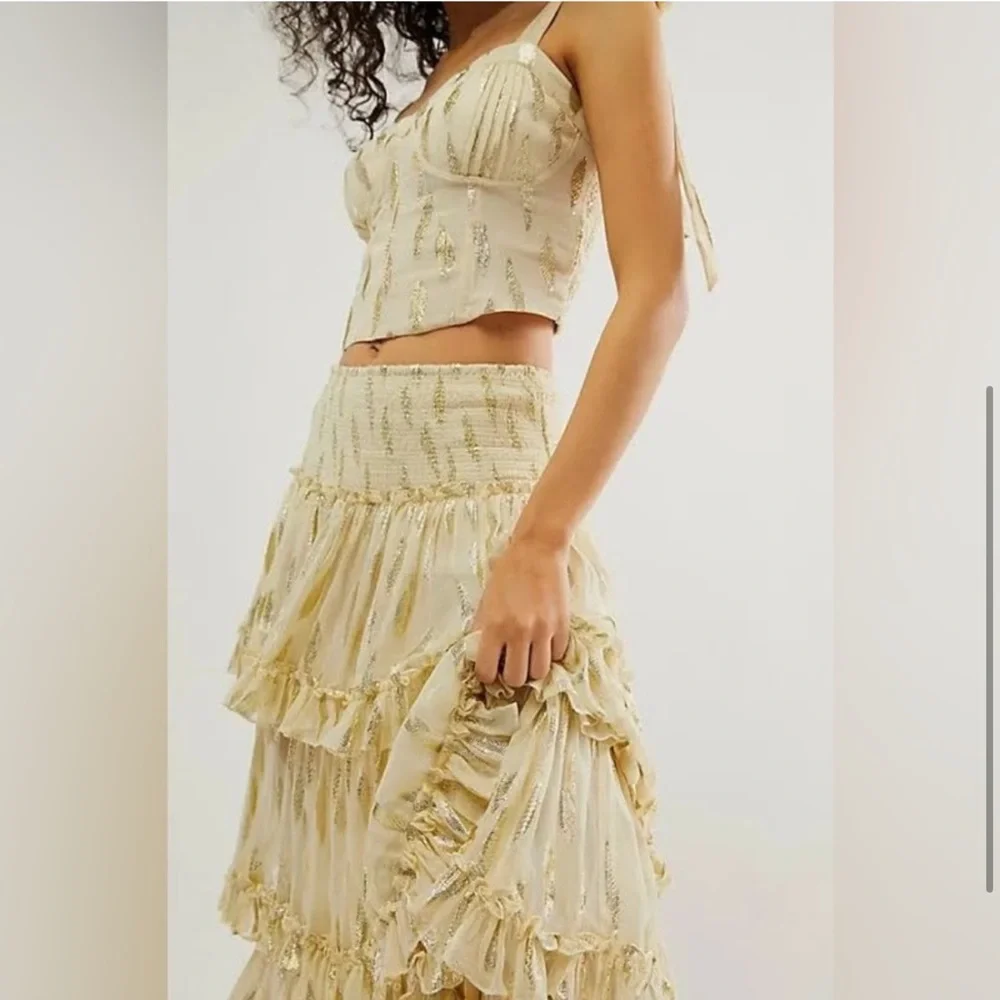 ❤️SOLD OUT❤️Function & Fringe Edit | Jen's Pirate Booty Cream Maxi Dress Set - Picture 2 of 5